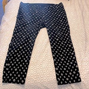 Lane Bryant, the Allie. Black with white flowers ankle dress pants.